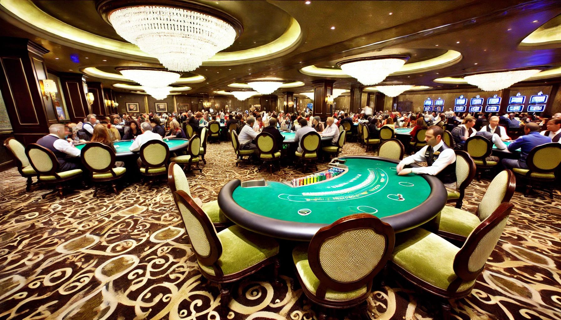 Salle de poker dans un casino