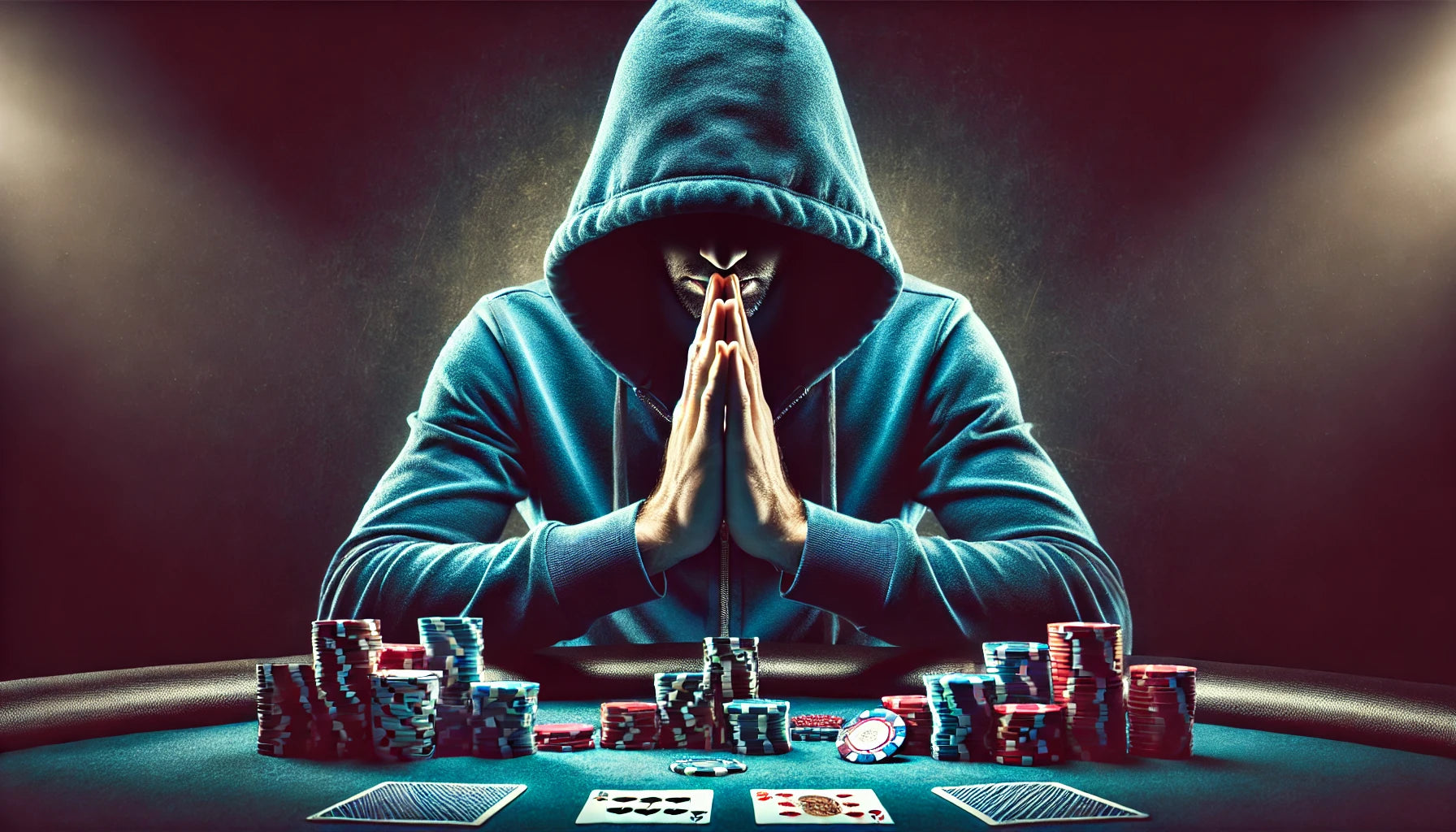 Joueur assis à une table de poker