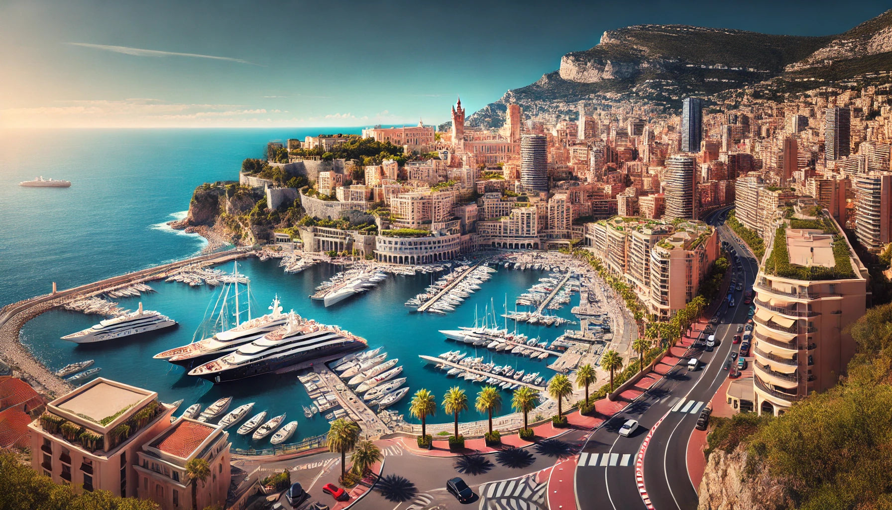 Plan large de la ville de Monaco