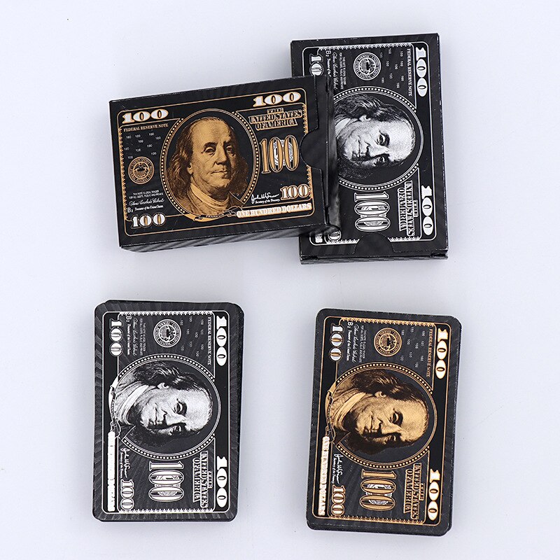 Accessoires poker 100005406 Cartes de poker dollar en plastique - 54 cartes