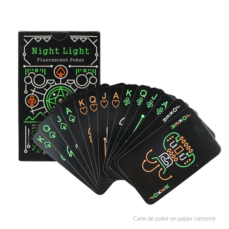 Accessoires poker Cartes de poker Carte noir index fluo Cartes de poker noires