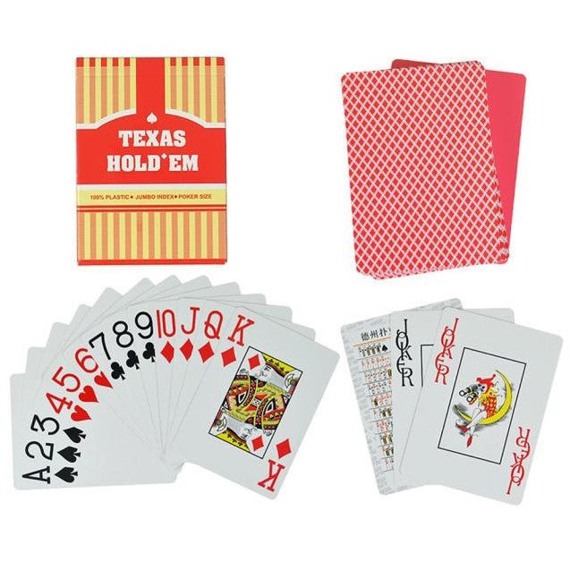 Accessoires poker 100005406 Rouge Cartes poker texas hold'em