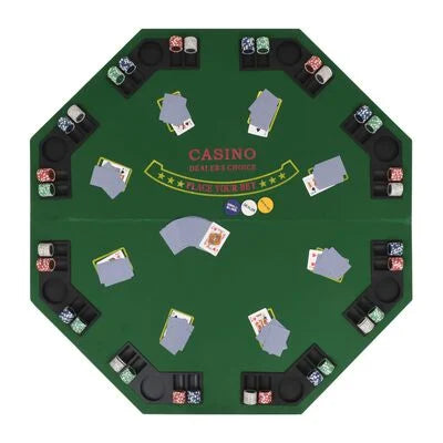 Dessus de table de poker octogonale 8 joueurs