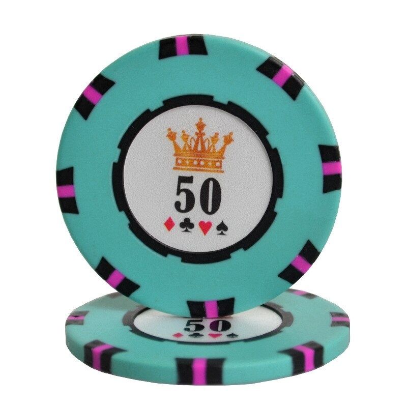 Accessoires poker 0 Jeton turquoise 50 Jeton de poker en argile