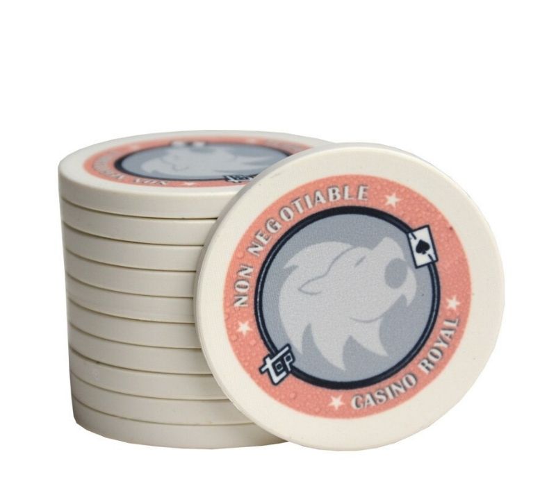 Accessoires poker 0 Jeton blanc lion Jeton de poker sans valeur