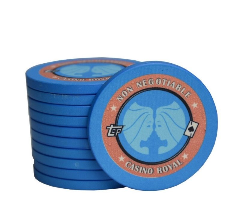 Accessoires poker 0 Jeton bleu clair gémeau Jeton de poker sans valeur