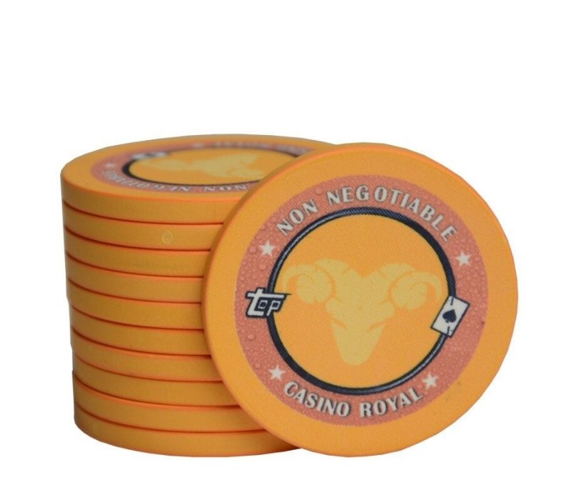 Accessoires poker 0 Jeton jaune belier Jeton de poker sans valeur