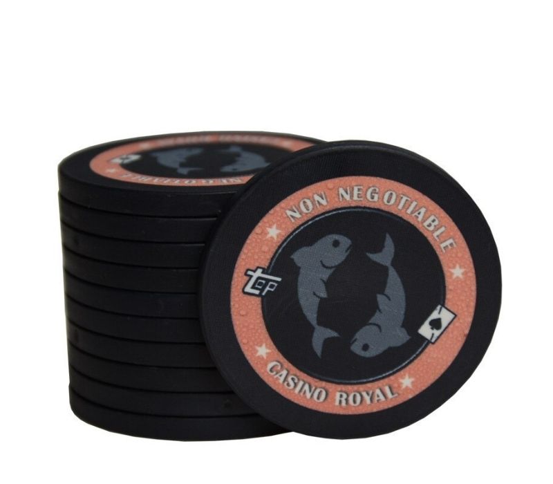 Accessoires poker 0 Jeton noir poisson Jeton de poker sans valeur
