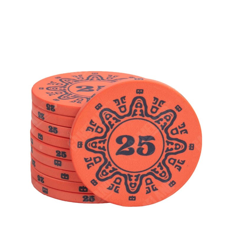 Accessoires poker 0 Jeton orange 25 Jetons de poker avec valeurs