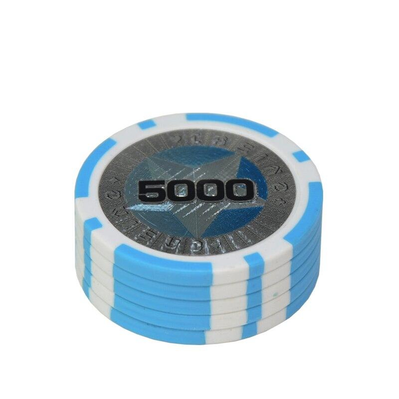 Accessoires poker 0 5 jetons Stars bleu ciel Jetons de poker brillants