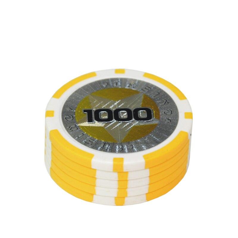 Accessoires poker 0 5 jetons Stars jaune Jetons de poker brillants