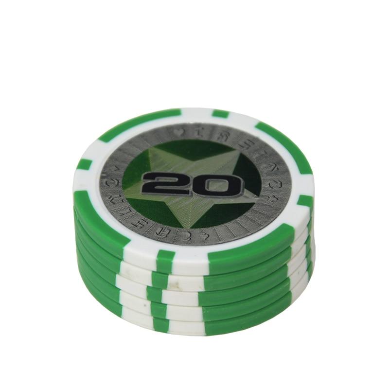 Accessoires poker 0 5 jetons Stars vert Jetons de poker brillants
