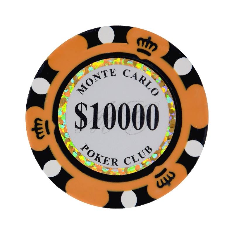 Accessoires poker 0 25 jetons de poker Monte Carlo orange et noir Jetons de poker cash game