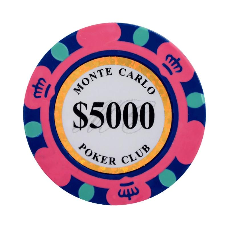Accessoires poker 0 25 jetons de poker Monte Carlo rose Jetons de poker cash game