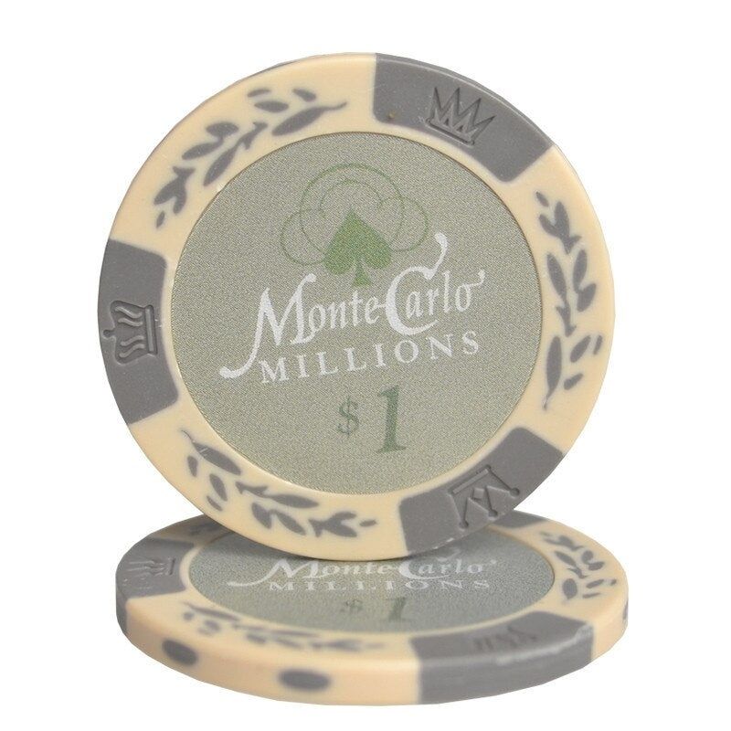 Accessoires poker 0 Jeton gris 1 Jetons de poker monte carlo
