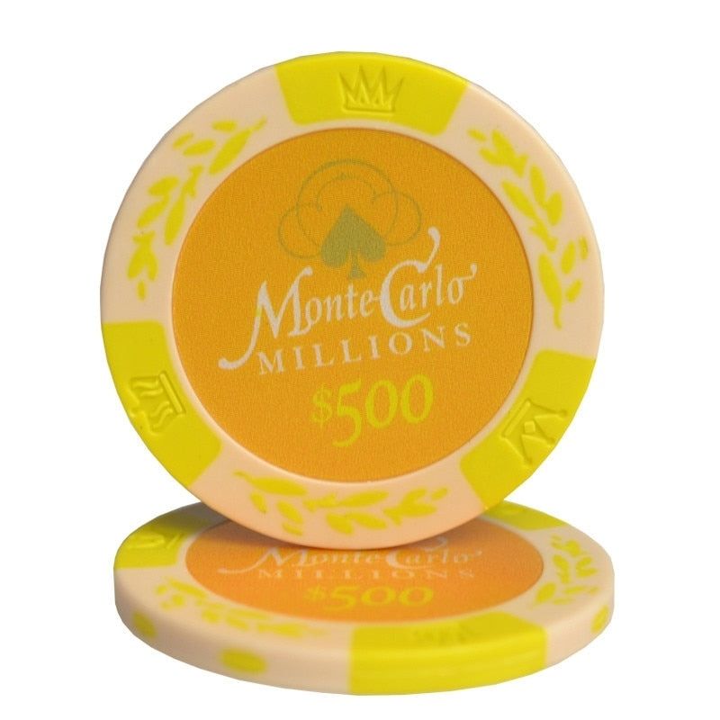 Accessoires poker 0 Jeton jaune 500 Jetons de poker monte carlo