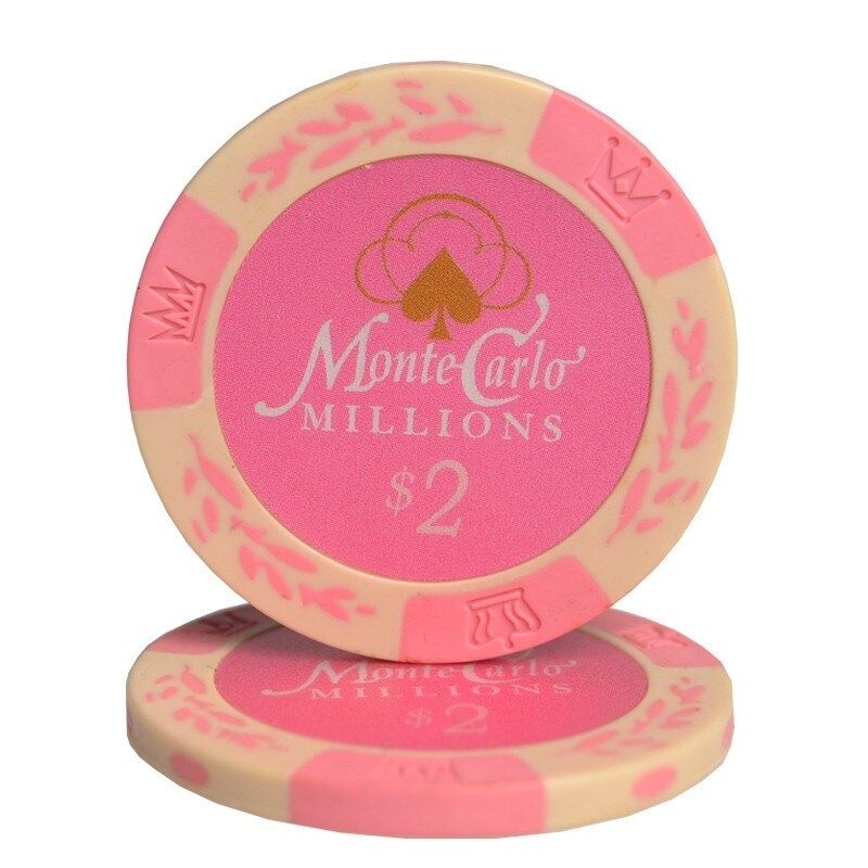 Accessoires poker 0 Jeton rose 2 Jetons de poker monte carlo