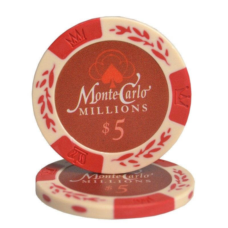Accessoires poker 0 Jeton rouge 5 Jetons de poker monte carlo