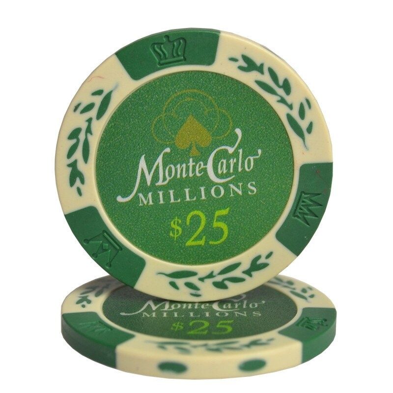 Accessoires poker 0 Jeton vert 25 Jetons de poker monte carlo