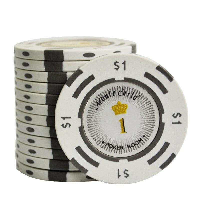 Accessoires poker 0 10 jetons Monte Carlo blanc Jetons de poker Monte Carlo avec valeurs