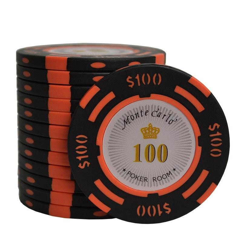 Accessoires poker 0 10 jetons Monte Carlo noir Jetons de poker Monte Carlo avec valeurs