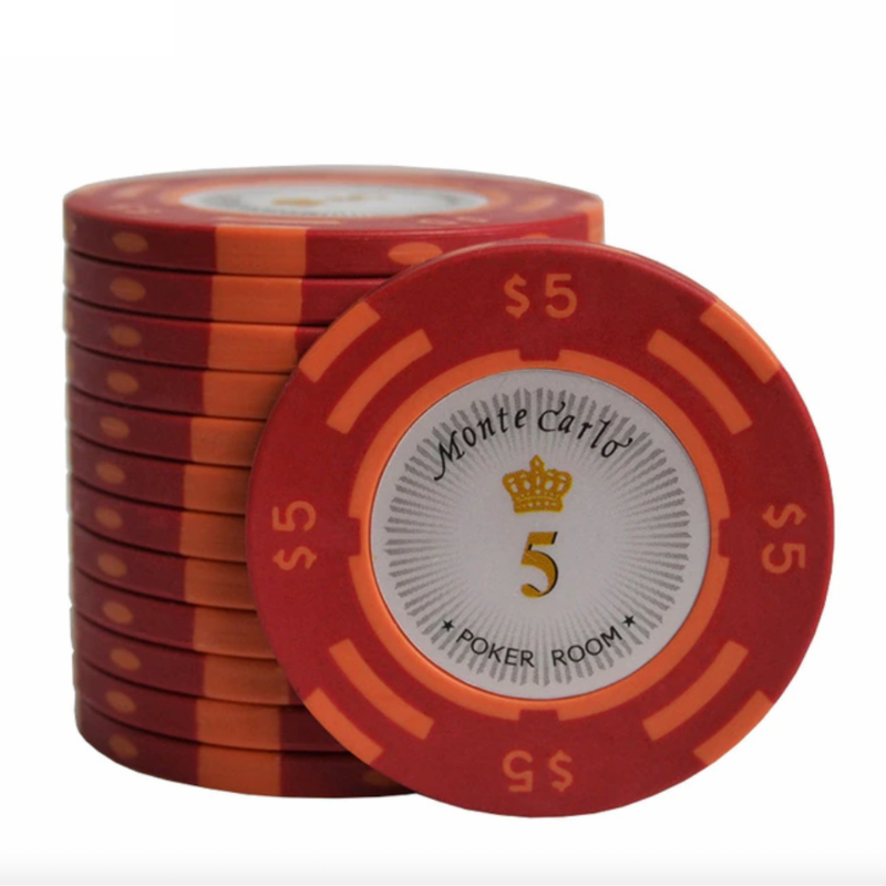 Accessoires poker 0 10 jetons Monte Carlo rouge Jetons de poker Monte Carlo avec valeurs