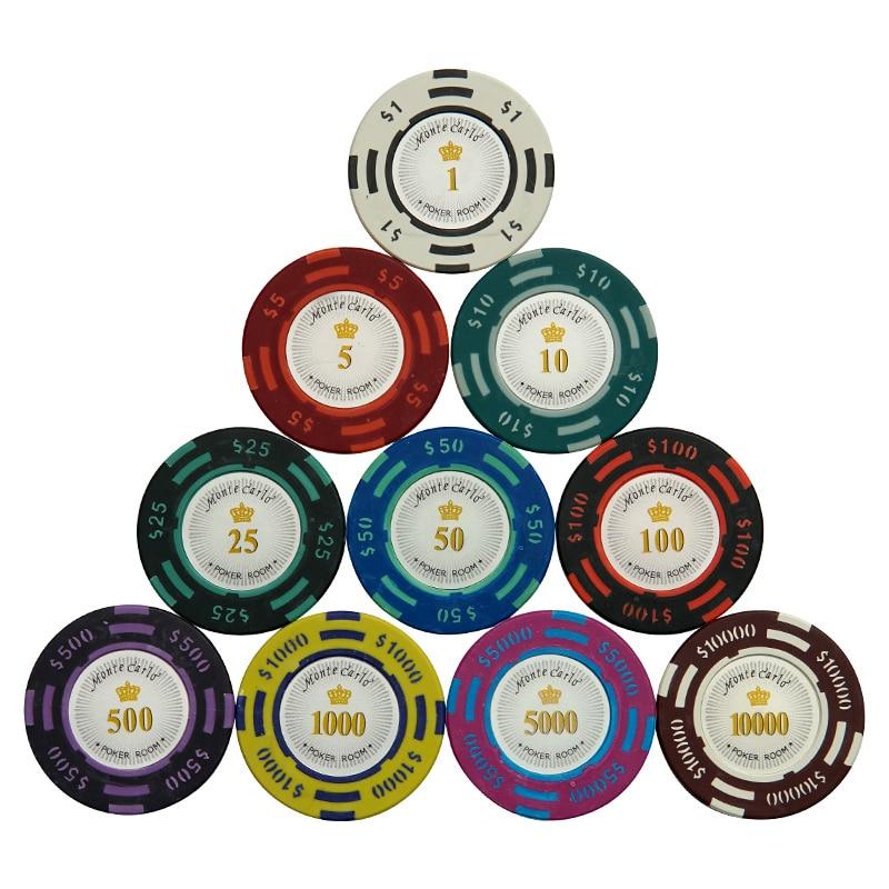 Accessoires poker 0 Jetons de poker Monte Carlo avec valeurs