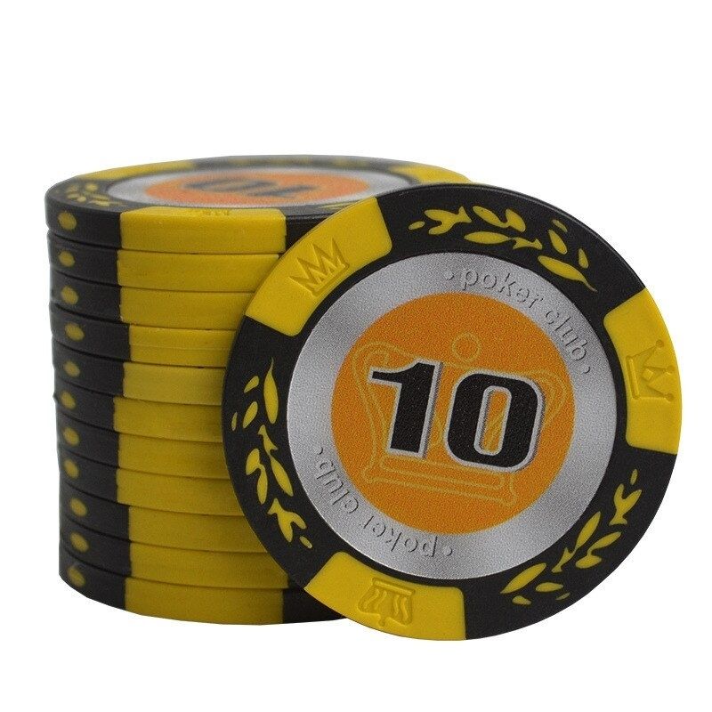 Accessoires poker 0 Jeton jaune 10 Jetons poker noir