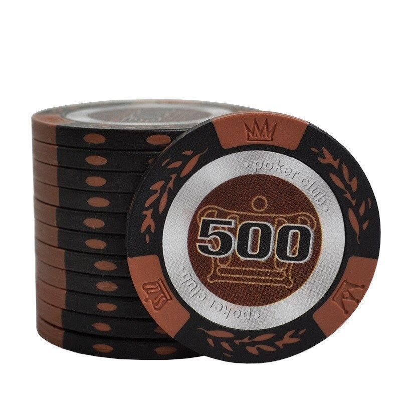 Accessoires poker 0 Jeton marron 500 Jetons poker noir