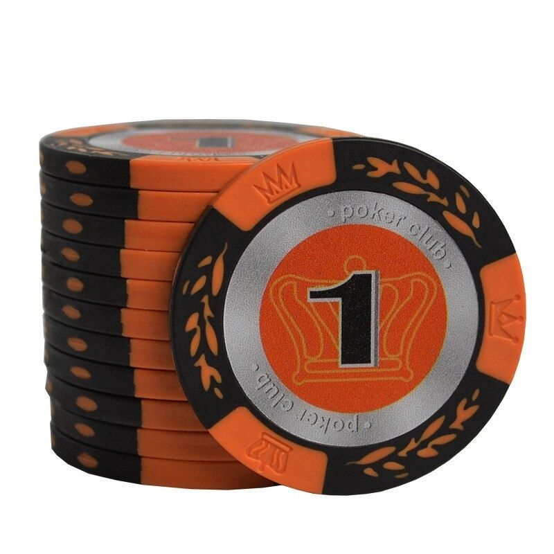 Accessoires poker 0 Jeton orange 1 Jetons poker noir