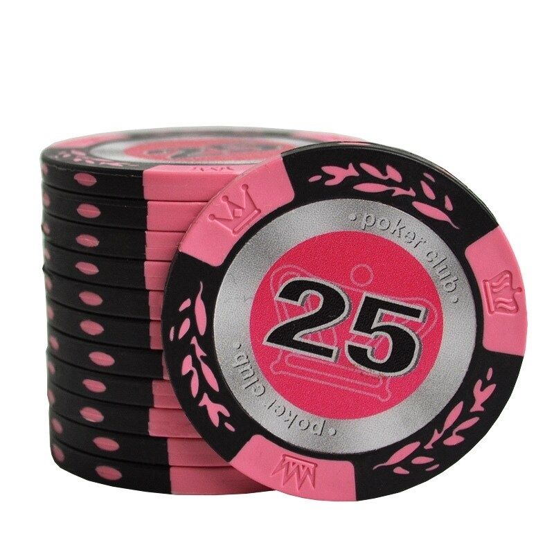 Accessoires poker 0 Jeton rose 25 Jetons poker noir