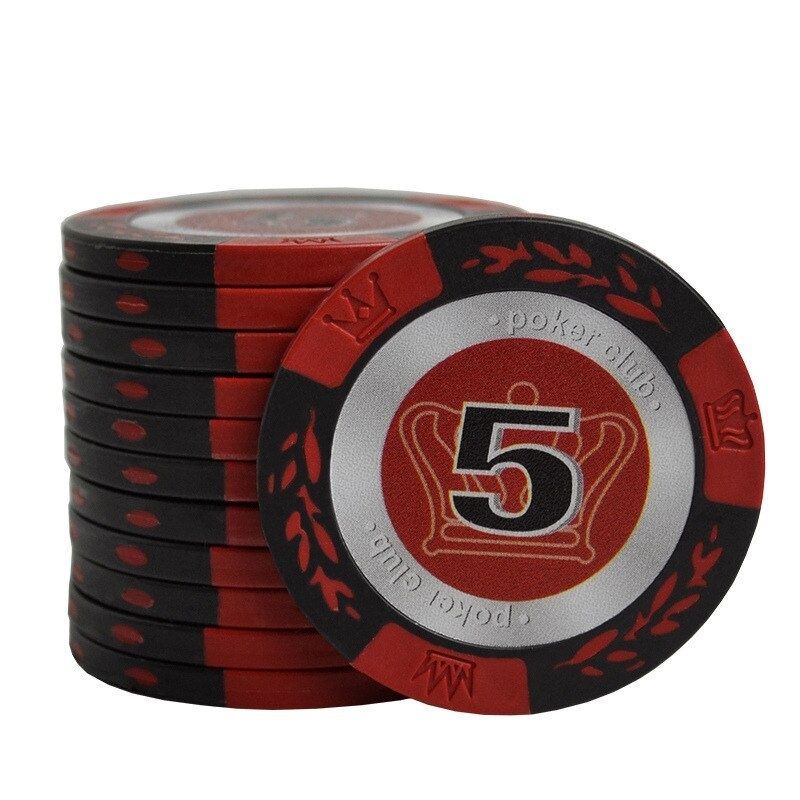 Accessoires poker 0 Jeton rouge 5 Jetons poker noir