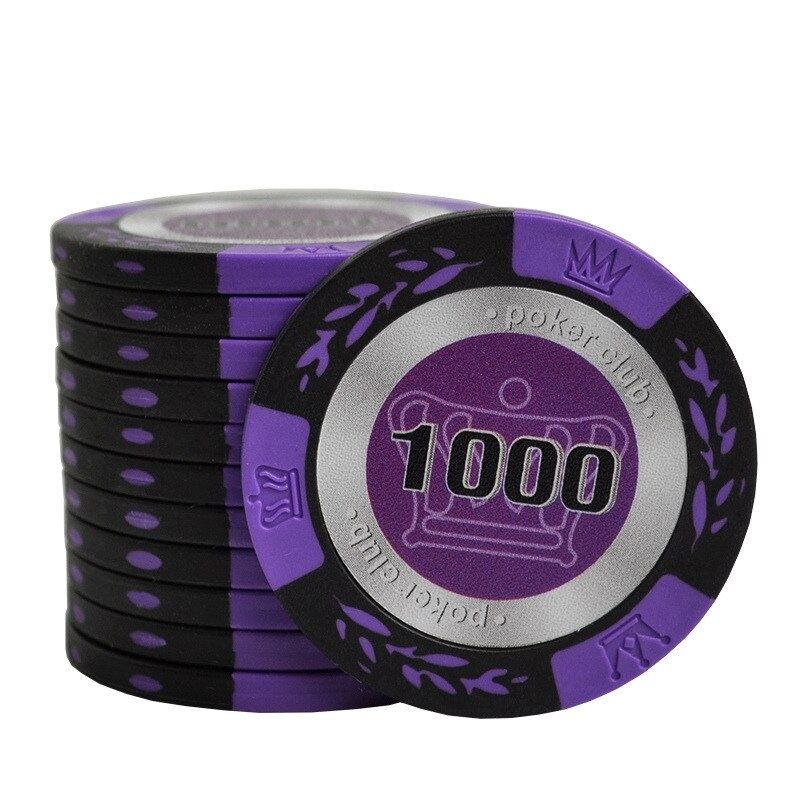Accessoires poker 0 Jeton violet 1 000 Jetons poker noir
