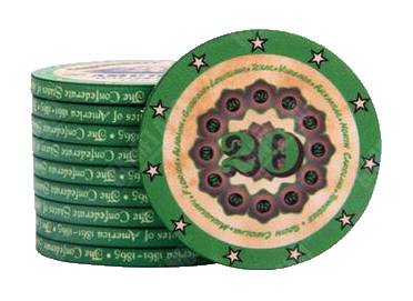 Accessoires poker 0 Jeton vert 20 Jetons poker texas hold'em