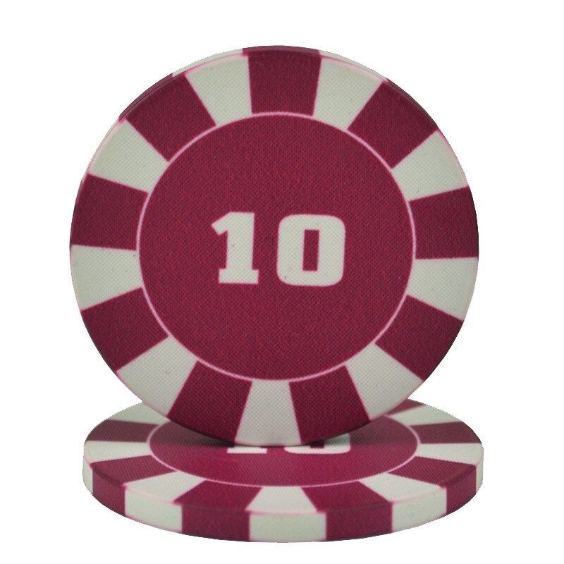 Accessoires poker 0 Jeton pourpre 10 Lots de jetons de poker en céramique