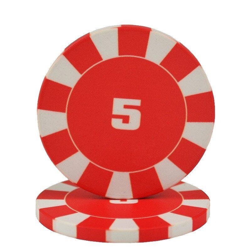 Accessoires poker 0 Jeton rouge 5 Lots de jetons de poker en céramique