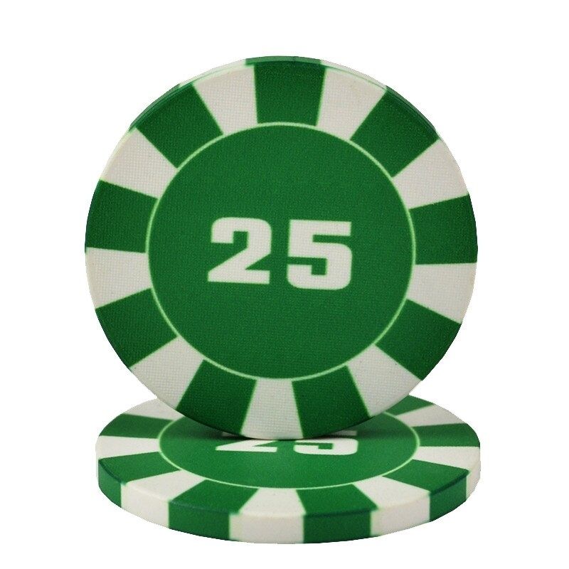 Accessoires poker 0 Jeton vert 25 Lots de jetons de poker en céramique
