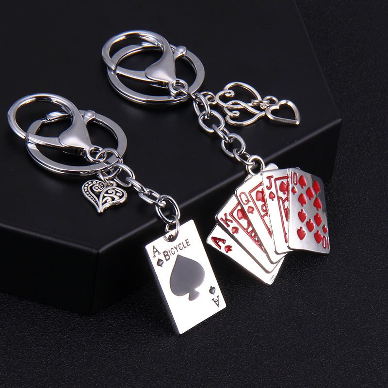 Accessoires poker 0 Porte-clés en métal cartes de poker