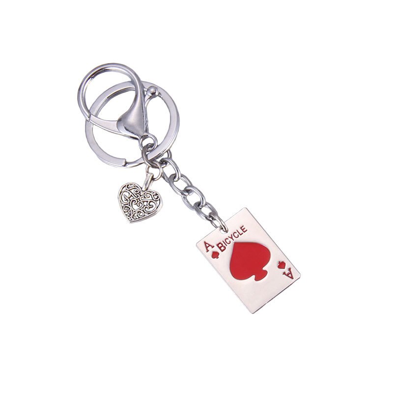 Accessoires poker 0 Porte-clés en métal cartes de poker