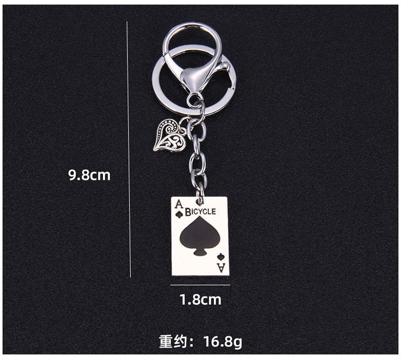 Accessoires poker 0 As Noir Porte-clés en métal cartes de poker