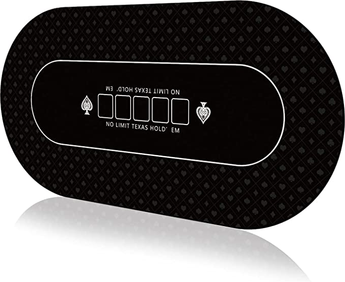 Accessoires poker 0 Tapis Noir ovale Tapis de poker xxl